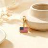 Customized photo flag picture square pendant stainless steel fashion DIY necklace bracelet bag chain records travel memories