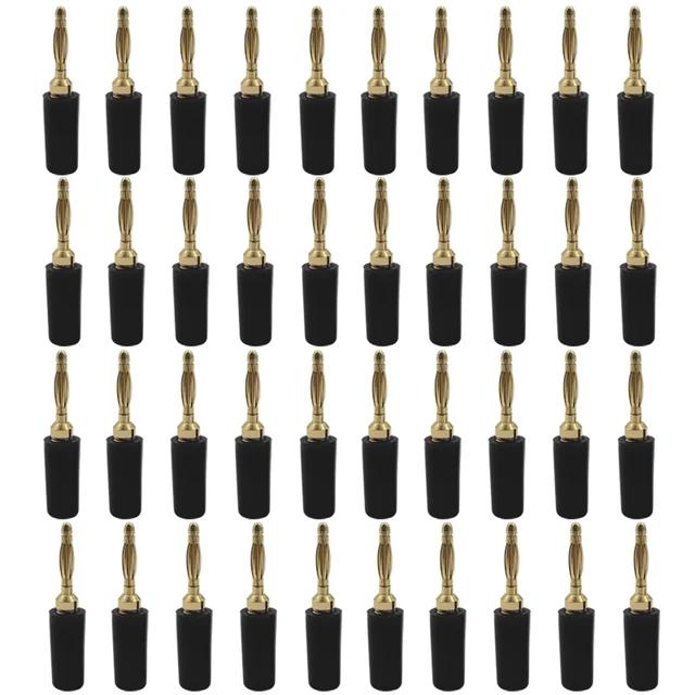 40pcs 2MM Banana Plug Socket 10A Small Lantern Plug Adaptor Connector Pure Copper Power Supply Terminal Red Black Green
