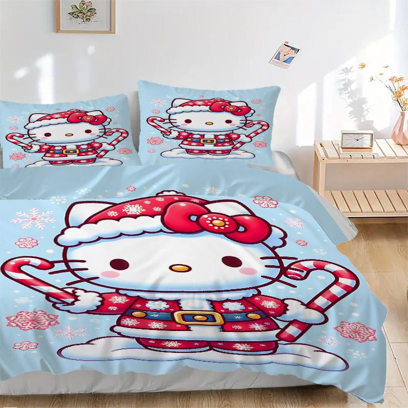 

3pcs Hello Kitty Duvet Cover Set, Includes 1 Duvet Cover and 1/2 Pillowcases (No Insert) yy251104194 135x200cm