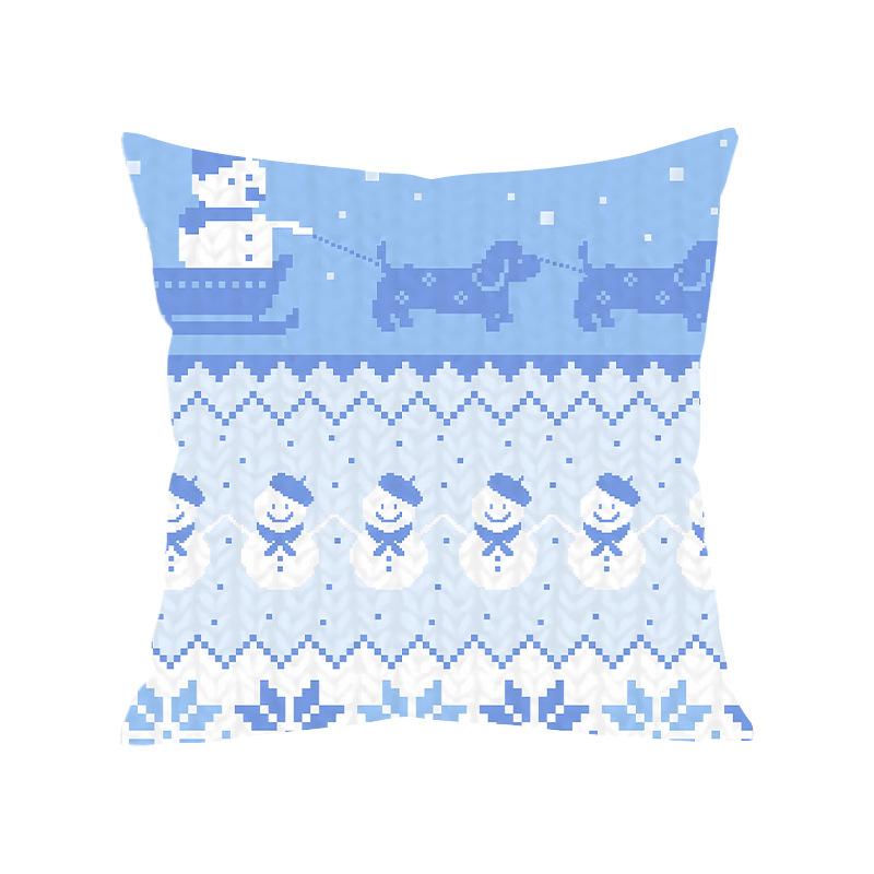 

Christmas Snowman Ornament Super Soft Pillow Case Living Room Sofa Backrest Bedroom Large Cushion Model Room Ornament Pillow 45 * 45Cm [without core]