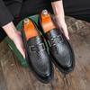 LUXURY MEN LEATHER SHOES BLACK COFFEE SLIP ON SNAKE PRINT DRESS MEN'S CASUAL SHOES WEDDING OFFICE BANQUET Loafers Shoes For Men
