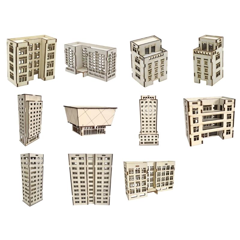 Holz-Wohnungs-Bausatz Outland Realismus-Szene Miniatur-Architekturmodell Zusammengebautes Modell Sandtisch
