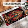 Virgin Mary Theme Crystal Velvet Rug Personalized Custom Name Text Soft Floor Mat Home Decor