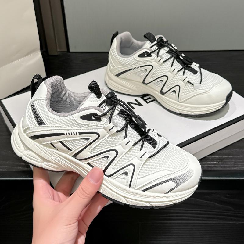 Spring and Autumn New Mesh Breathable Sneakers Platform Casual Daddy Shoes Board Shoes 35