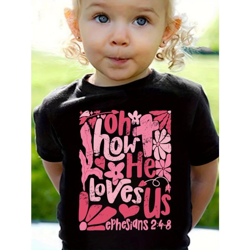 European sizes Short Sleeve T-shirt, Comfy Casual Tees For Girls Summer 98cm чёрный