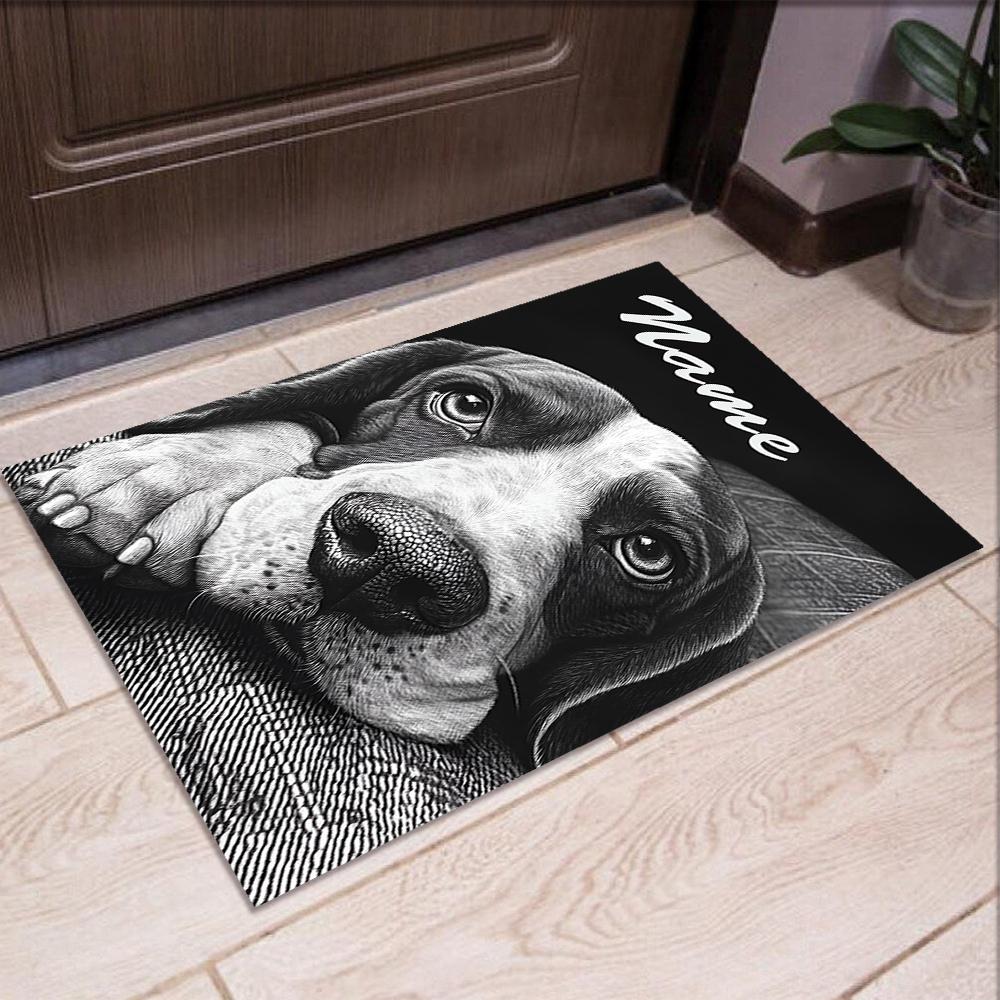 Custom Name Dog Printed Carpet,Rug for Office Chair Living Room Bedroom Kitchen Room Decor Gifts.