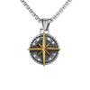 Titanium Steel Compass Retro Necklace Necklace Accessories Retro Titanium Steel Punk Pendant Men's Pendant
