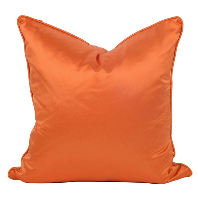 

Pure Color Silks and Satins Pillow Minimalist Modern Square Sofa Living Room Cushions Orange Emerald Bedroom Fabric Craft Pillow Cover Orange color 45x 45cm (without pillow)