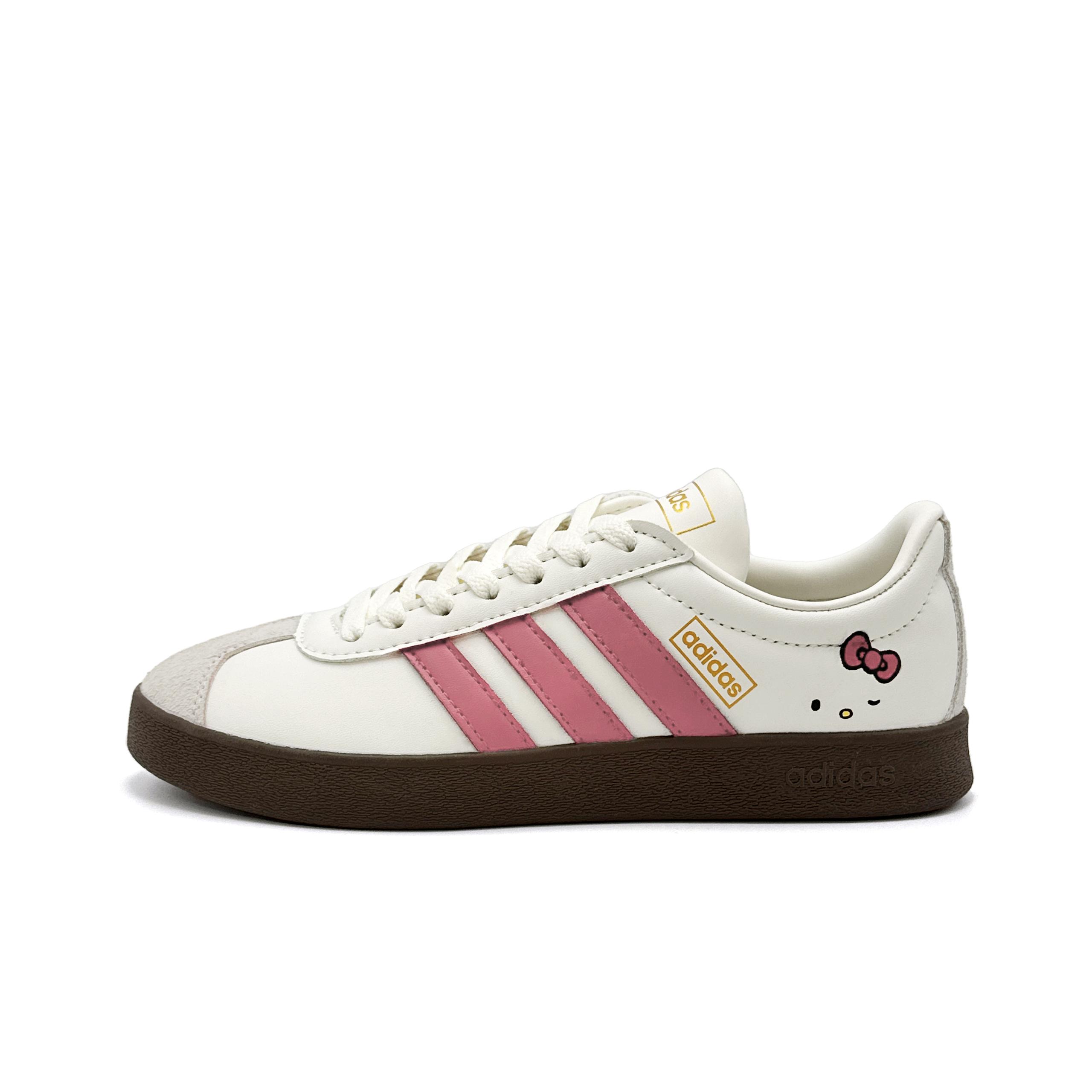 

Adidas VL COURT 2.0 Classic Ink Pink Cat Head Abrasion Resistant Low top German Army Trainers Unisex Pink White JI0497(Team471-) 35⅔