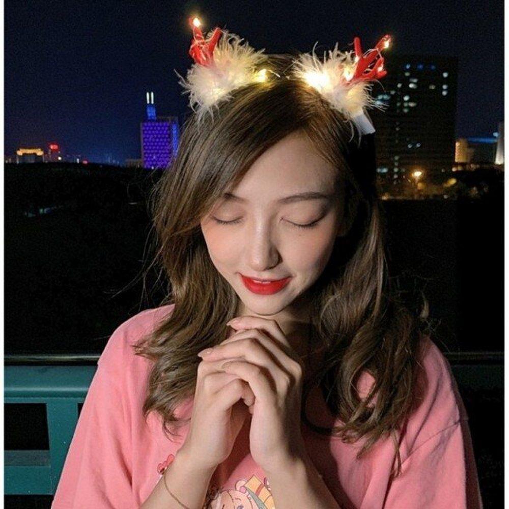 

Mno Christmas Deer Year-End Party Led Headband Hairband