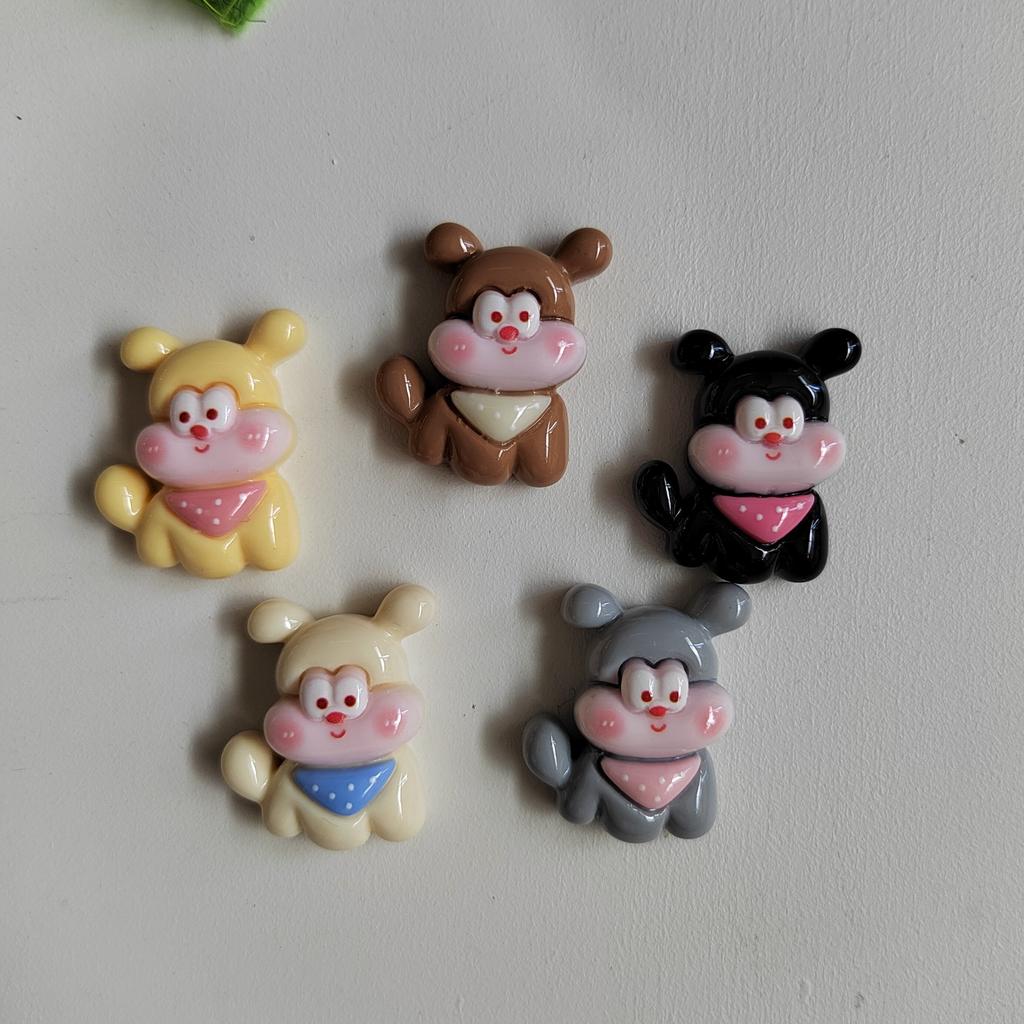 Resin Cartoon Dog Decoration Parts Cute Animal Charms Resin Flatback Cabochons for DIY Crafts Scrapbooking Embellishments