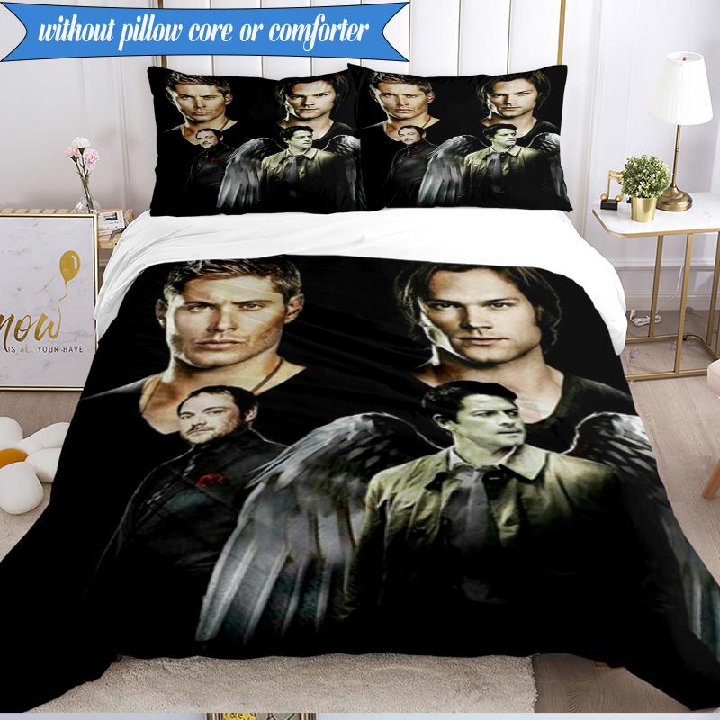 Super-natural Darkness Deliverance 3pcs Bedding set,Ideal for Bedroom, Dormitory,Including Duvet Cover And 2pcs Pillowcases,Fan Gifts