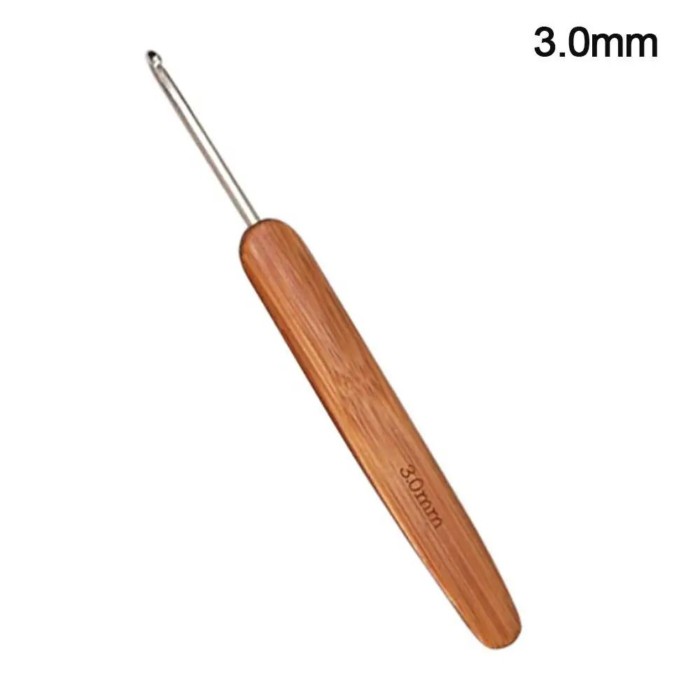 Small Size Crochet Hooks Long Bamboo Wooden Crochet Knitting Needles Crocheting Needles Yarn Weave Handle DIY Sewing Accessories