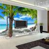 Custom 3D Mural Mediterranean Modern Minimalist Sea Beach Coconut Wall Painting Sofa Living Room TV Background Photo Wallpaper