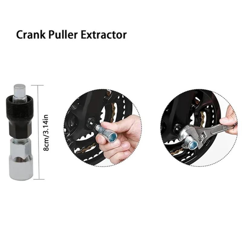 Bicycle Bottom Bracket Tool Crank Puller Remover Chainwheel Puller Set Bike Crankset Extractor Repair Tool Kit for Mountain Road