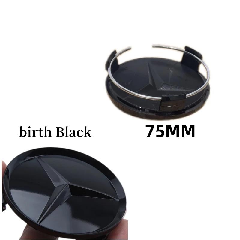 Car Sticker 2025 Hot For Benz 4Pcst 75MM 3D Car Wheel Center Hub Cap Covers For Mercedes Benz Black Badge Rim Cover Auto Style D