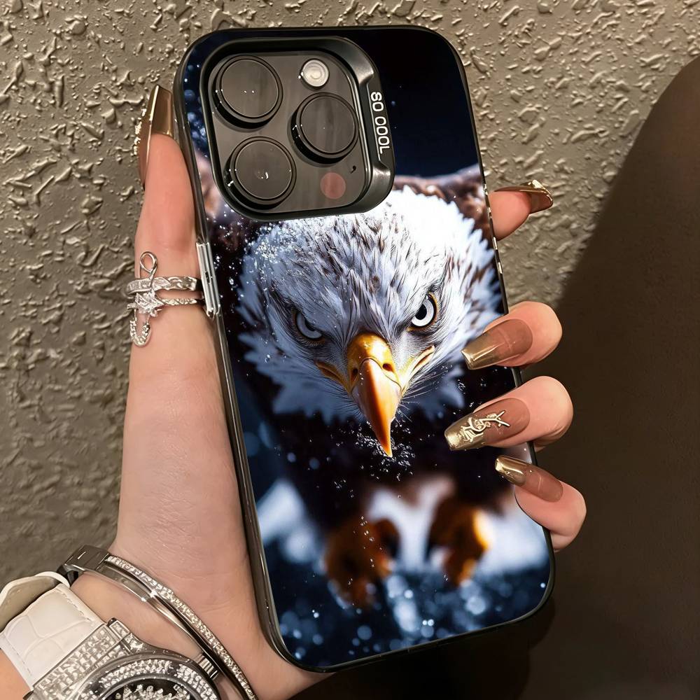 Eagle Cool-l Anima Phone Case For iPhone 17,16,15,14,13,12,11 Plus,Pro Max,XS,Colorful Silver Black Cover