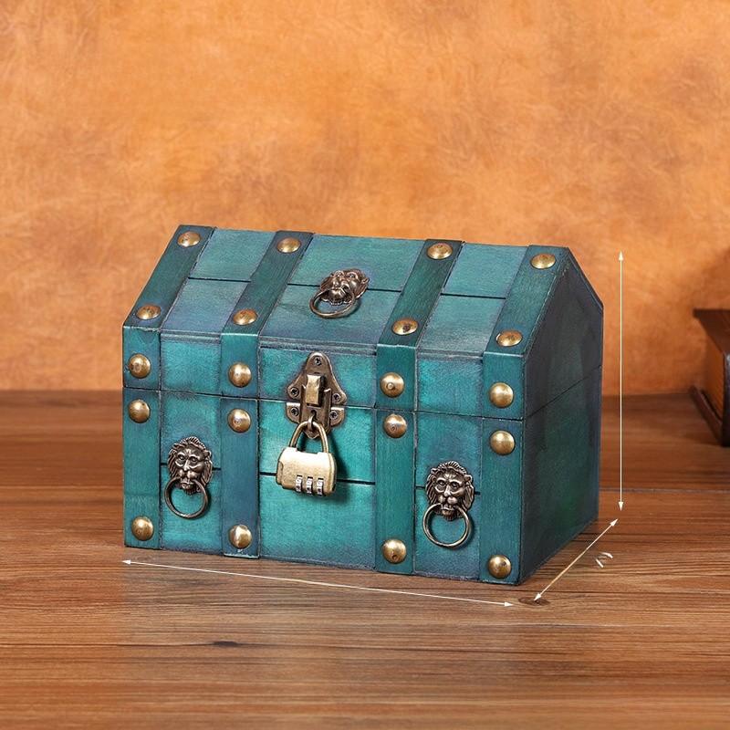 Retro Wooden Desktop Jewelry Box With Lid For Organizing And Display Decoration