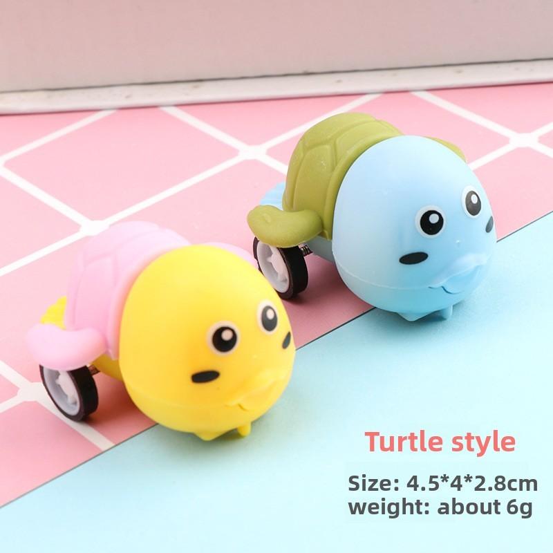 Turtle Mini Duck Animal Vehicle With Rebound Action For Toddler Motor Skills