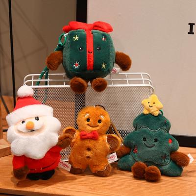 Christmas Tree Pendant Plush Toy Gingerbread Man Soft Dolls To Bags Santa Clauz Stuffed Animal Toys Plushie Gifts For Christmas