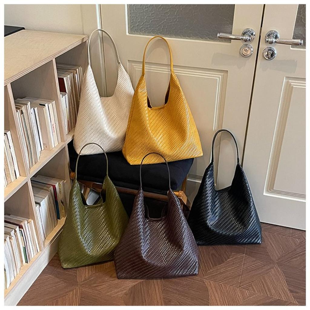 Xeie Thuk Tote Bag Women PU Woven Shoulder Daily