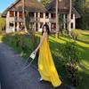 Elegant French Yellow Backless Spaghetti Strap Dress - Summer Beach Vacation Style for Women