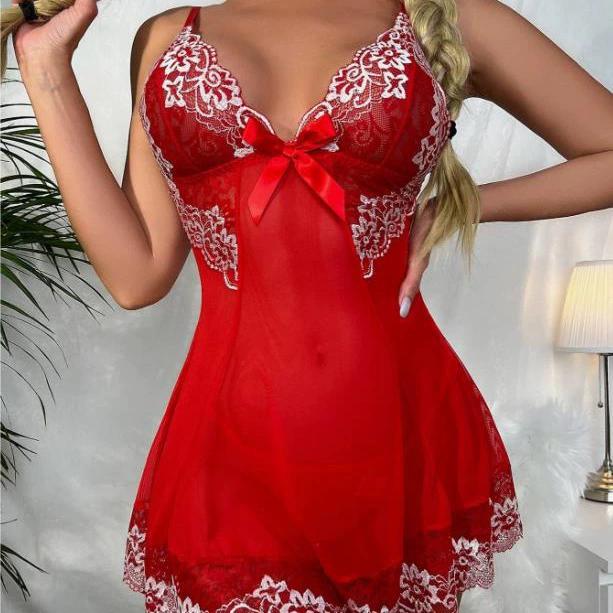 Women' Fashion Suspenders Strap Sexy Lace Nightdress Underwear