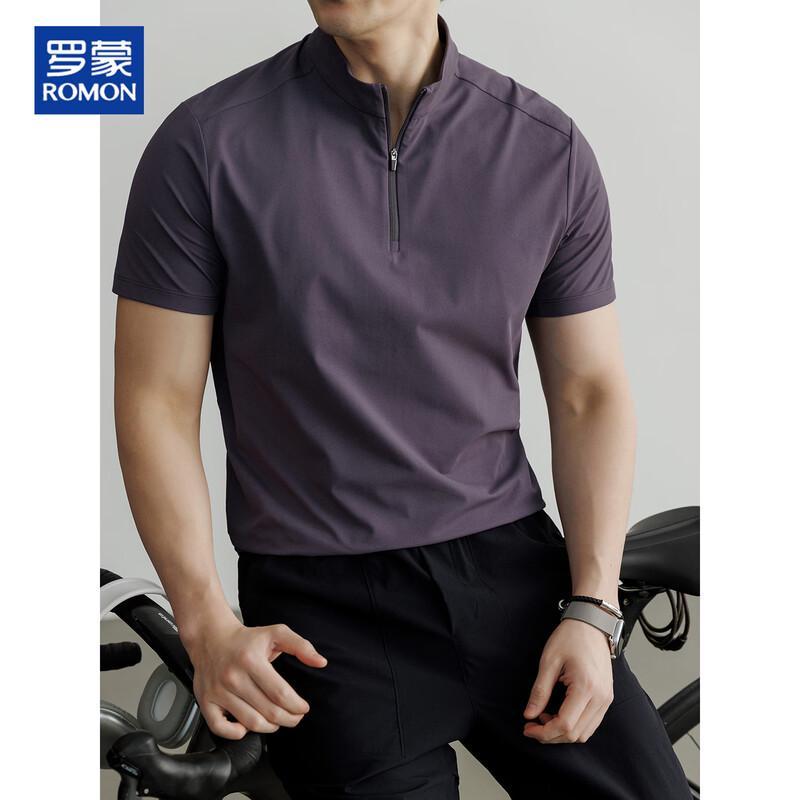 ROMON Men's Half-Zip Sun Protection Quick-Dry Polo Shirt