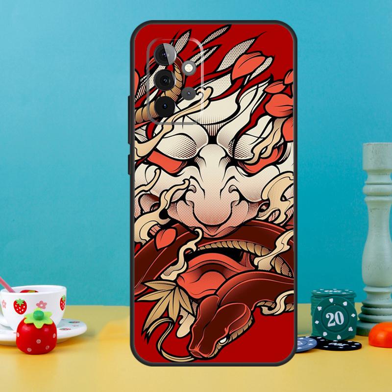 Étui Masque Hannya Oni Japonais Pour Samsung Galaxy A15 A16 A05 A26 A36 A56 A52 A53 A33 A13 A34 A54 A14 A35 A55 A22 A32