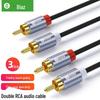 Biaz Dual Lotus Head 2RCA Male-to-Male 1m Red/White AV Audio Signal Cable