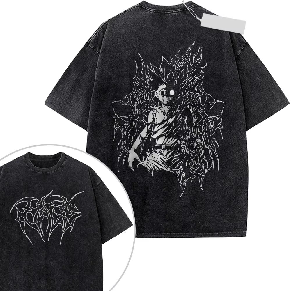 2026 Hot Sale Manga Hunter x Hunter GON·FREECSS T-Shirt Men Women Harajuku Gothic Round T-shirt Print Crew Neck Casual T Shirt