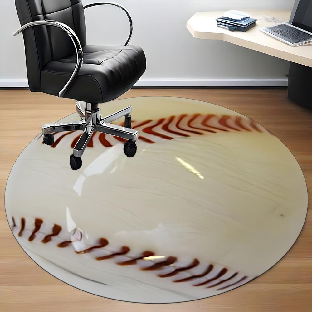 1pc Baseball Chair Carpet for Office Non-Slip, Machine Washable Rug for Office, Room - Holiday Decor, Machine Made Yy251016139