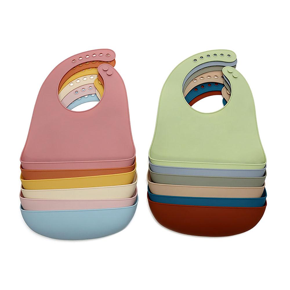 Silicone World Waterproof Silicone Bibs Baby Kids Stuff Kids Bib Aprons Girl Boy Adjustable Soft Silicone Bib Baby Feeding Stuff