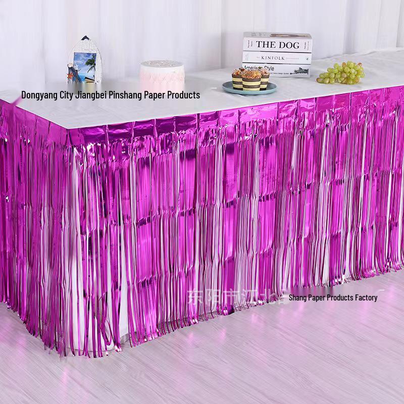 Disposable Tassel Table Skirt for Weddings, Birthdays, and Festivals