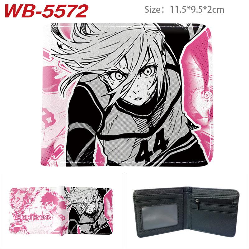 Blue Lock Anime Wallet Colorful Print Bi-fold PU Leather Purse Cartoon Card Holder for Students