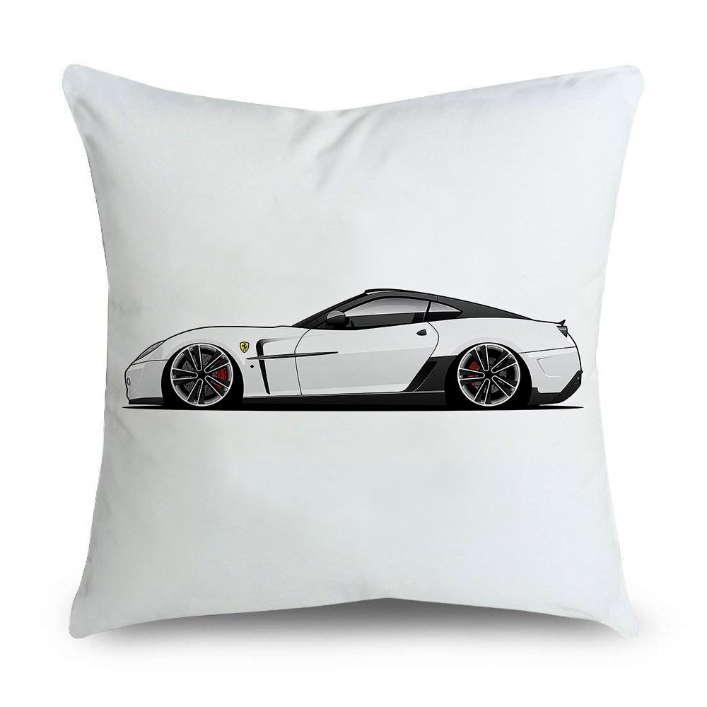 

Новый чехол для подушки с изображением автомобиля сбоку, мультяшный узор, мягкая короткая плюшевая наволочка для домашнего дивана, автомобильного кресла, декор, наволочка 450mm*450mm