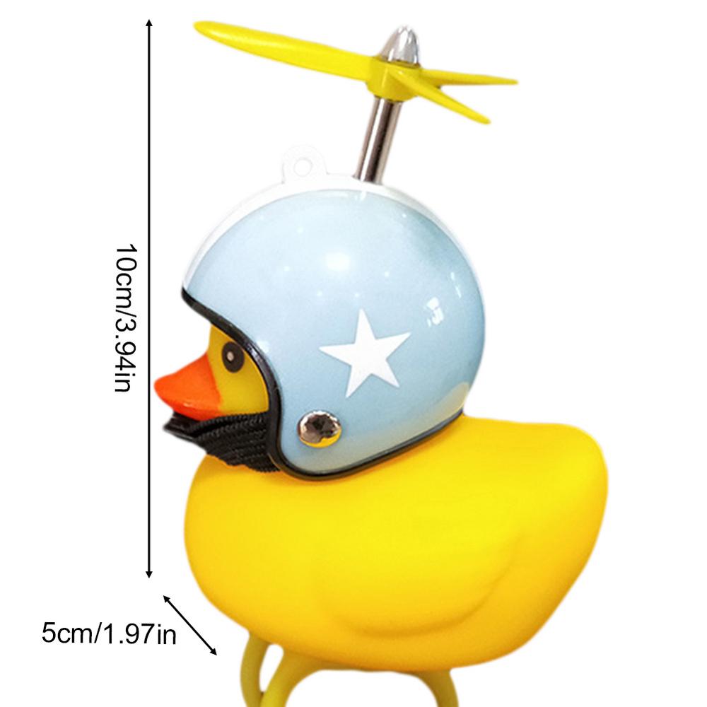 Rubber Duck Toy Car Ornaments Yellow Duck Car Dashboard Decorations Cool Duck with Propeller Helmet