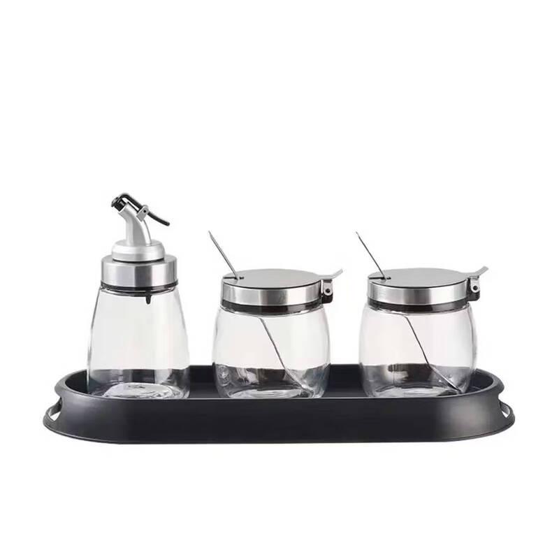 Melang Glass Tabletop Condiment Set Three-piece set