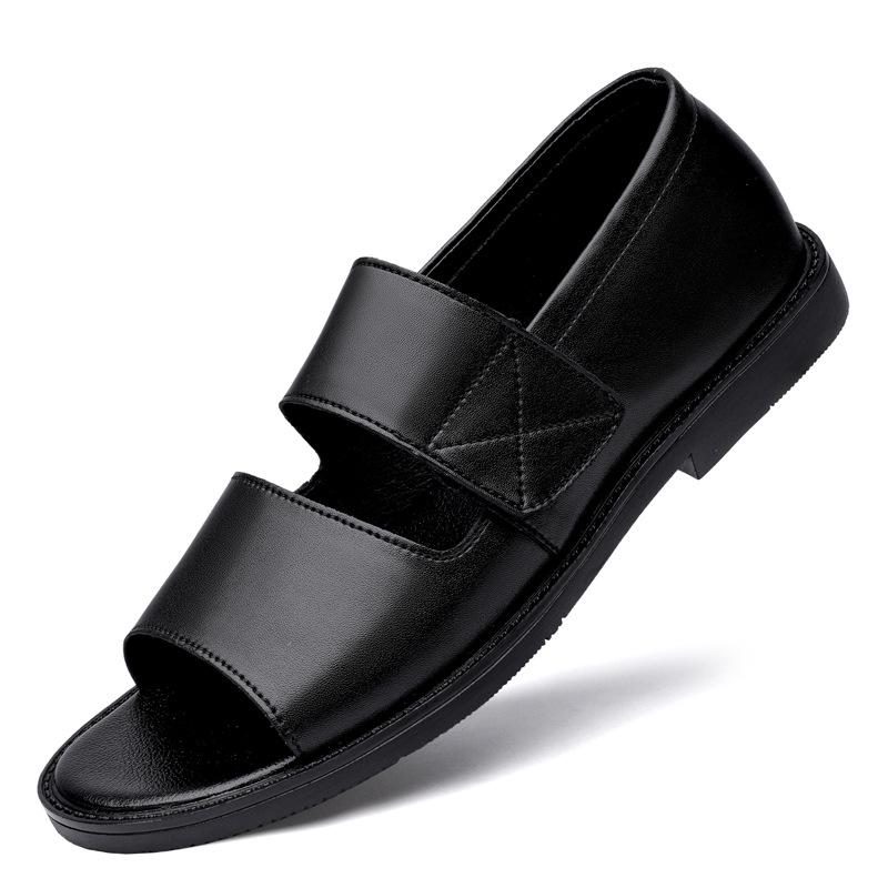Men's Cowhide Leather Roman Sandals - New Casual Outdoor Summer Shoes with Soft Non-Slip Soles