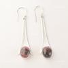 Natural Black Rhodonite 925 Silver Anniversary Gift Dangling Earrings Jewelry EE-136-26