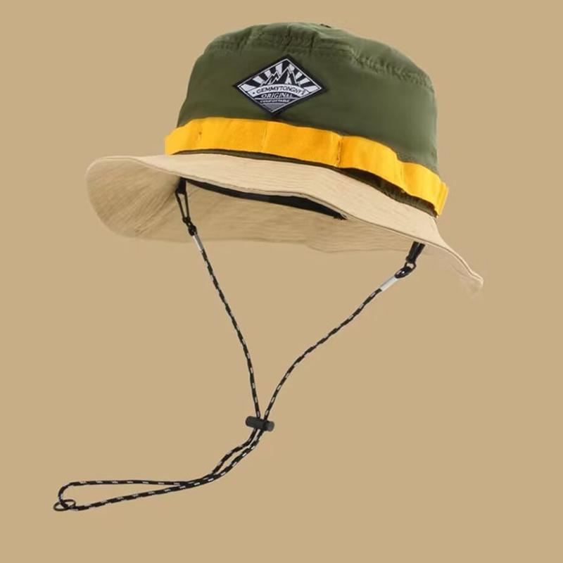 Unisex Sun Kabantis Krepšys Spalvotos blokinės kepurės Visor Basin Hat Fisherman Hat Greitai džiūstanti supakuojama kepurė