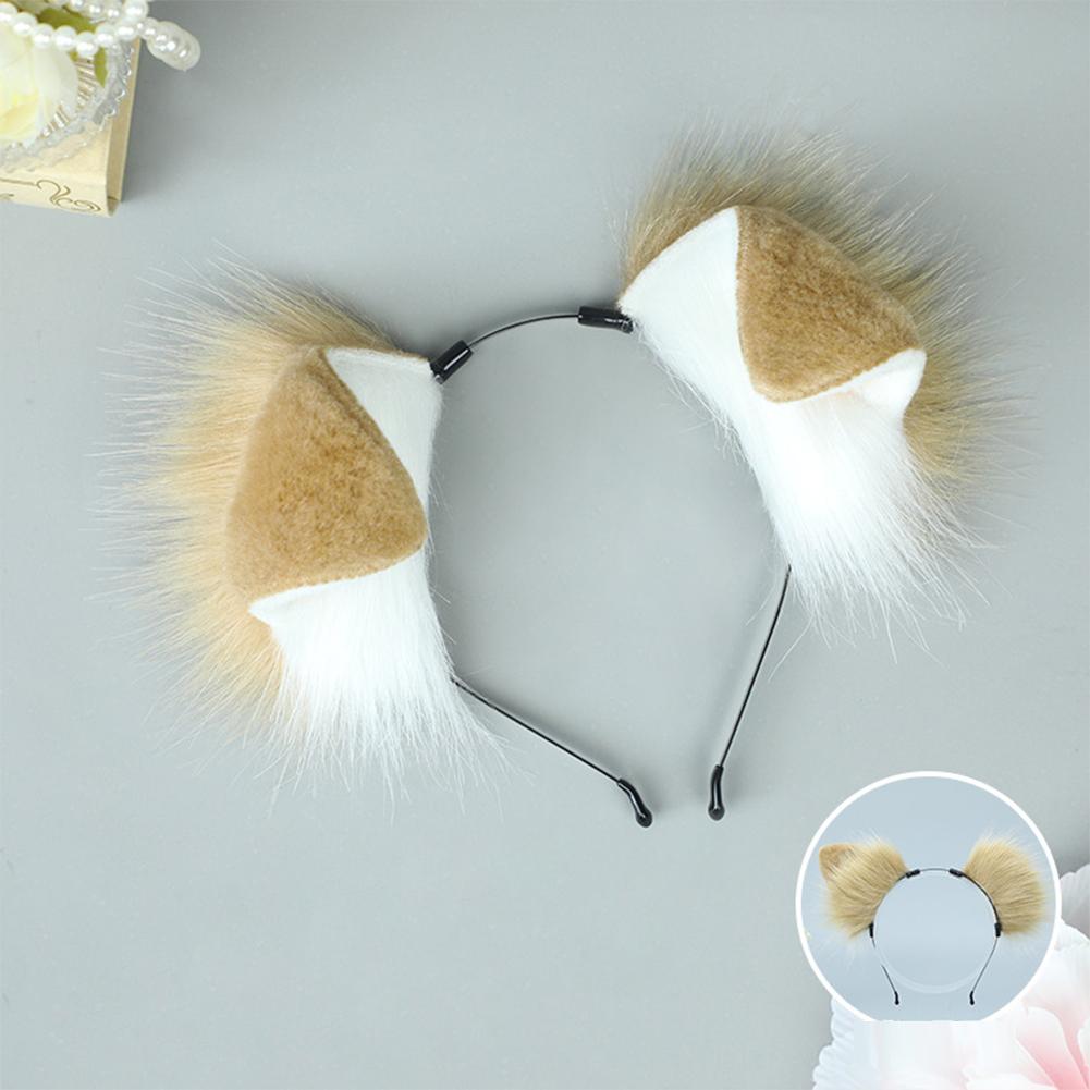 Furry Anime Dog Ear Headband Tail Cartoon Comic-Con Cosplay Accessories Plush Simulation Animal Ears Tail one size