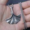 Popular Personality Ginkgo Biloba Titanium Steel Pendant Necklace Leaf Necklace Fashion Sweater Chain