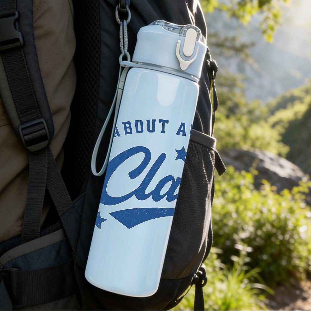 1PC About Awesome Classy 78 Logo 750ml Color Plastic Sports Water Bottle Leakproof Flip Straw Lid Suitable for Sports Office Home Use