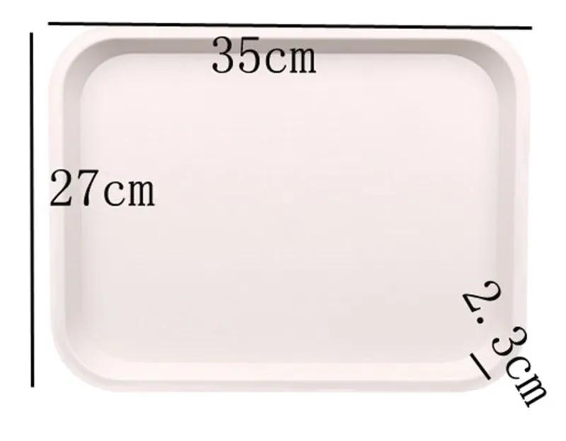 ABS anti slip plastic tray brown red green yellow color plastic plate fruit tray restaurant snake bar tea cake bread food dish