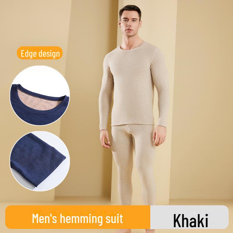 

Чоловічий комплект термобілизни з оксамитовою підкладкою - антибактеріальний кашеміровий шовк для осені та зими L хакі