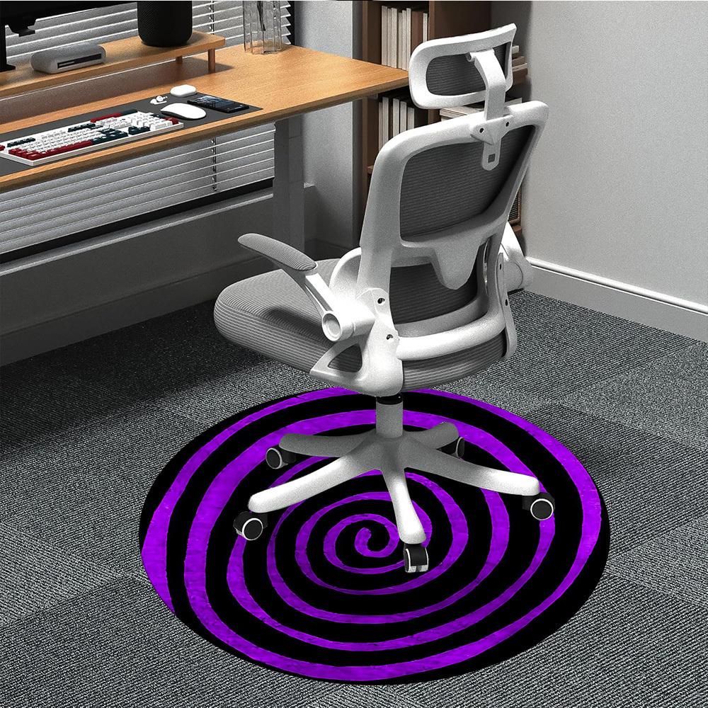 1pc Spiral Pattern Office Round Area Rug,  Mat Suitable ForOffice, Under Office Chairs Bedroom Living Room Home Decor, Room Deco