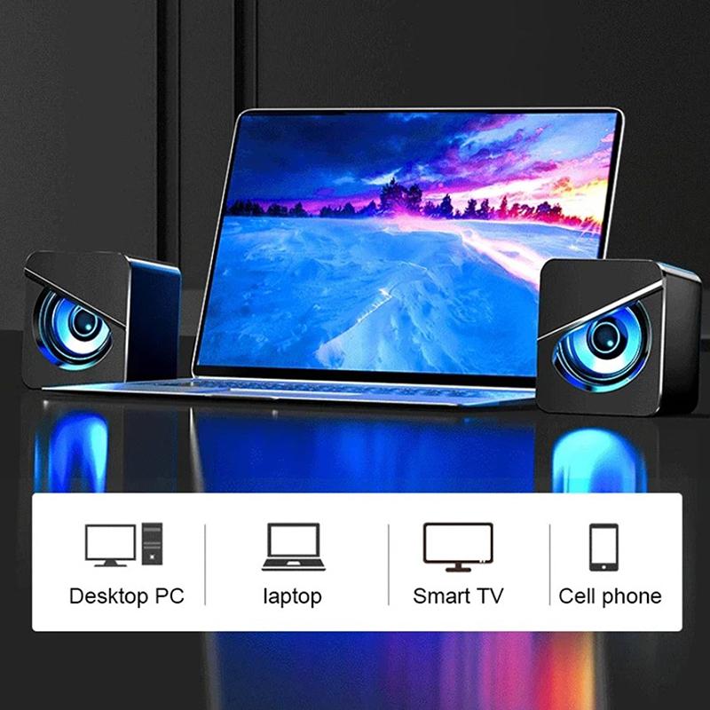 Usb Wired Computer Speakers 4D Shocking Stereo Surround Sound Led Pc Speakers Gaming Bass Wired For Desktop Computer Laptop