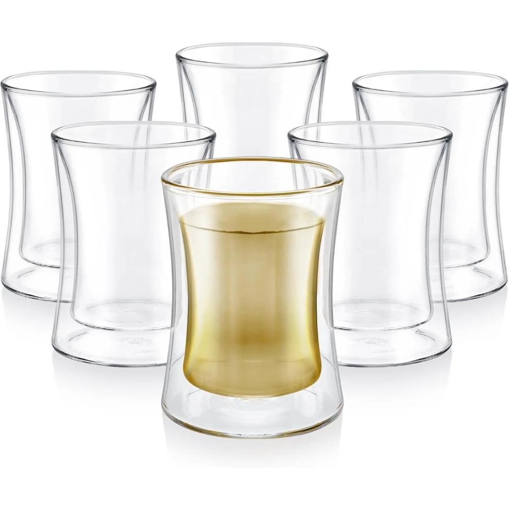 

Современные термоизолированные стаканы для турецкого чая - Набор из 6 стеклянных чашек с двойными стенками (6 унций / 177 мл) other чистый