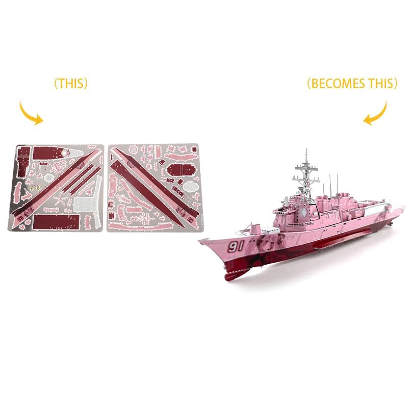 

Burke Class Destroyer 3D Metal Puzzle Model Building Kits Diy Assemble Jigsaw Model Puzzle Toy Birthday Gift For Adults Children